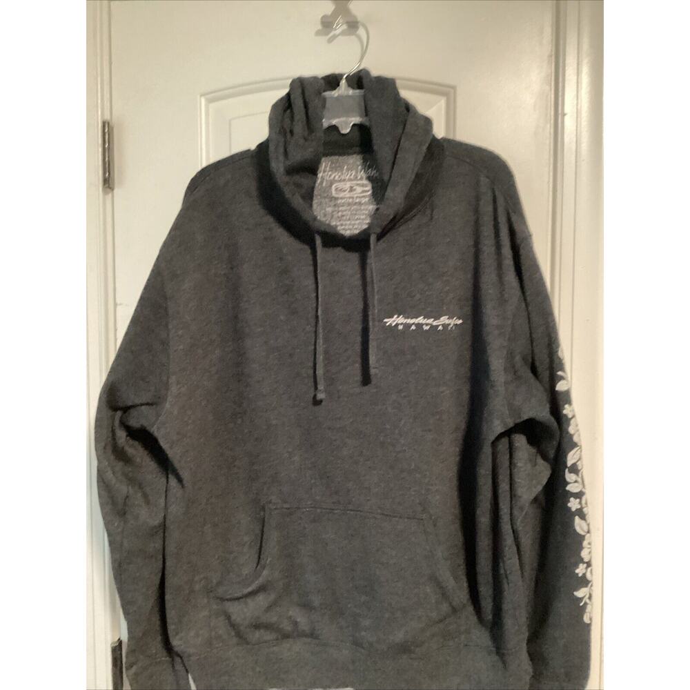 Honolua Surf Co Pullover‎ Graphic Hoodie Sweatshirt Mens Size XL Black Hawaii